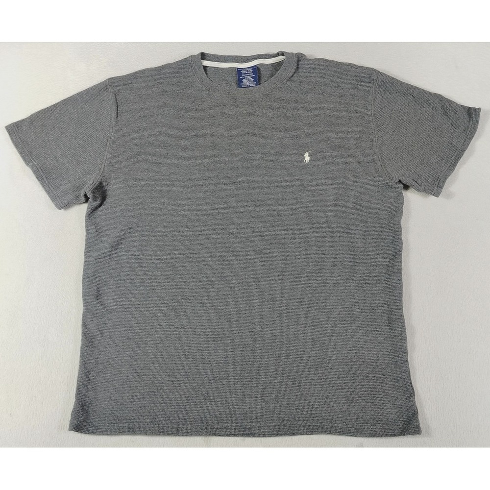 Polo Ralph Lauren Pajama Top Mens 2XL Gray Waffle Knit Sleep Shirt Short Sleeve